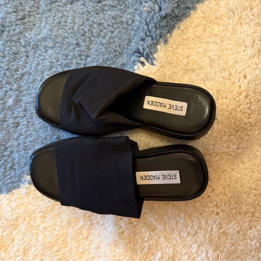 Steve Madden Women's Black Slide Sandals